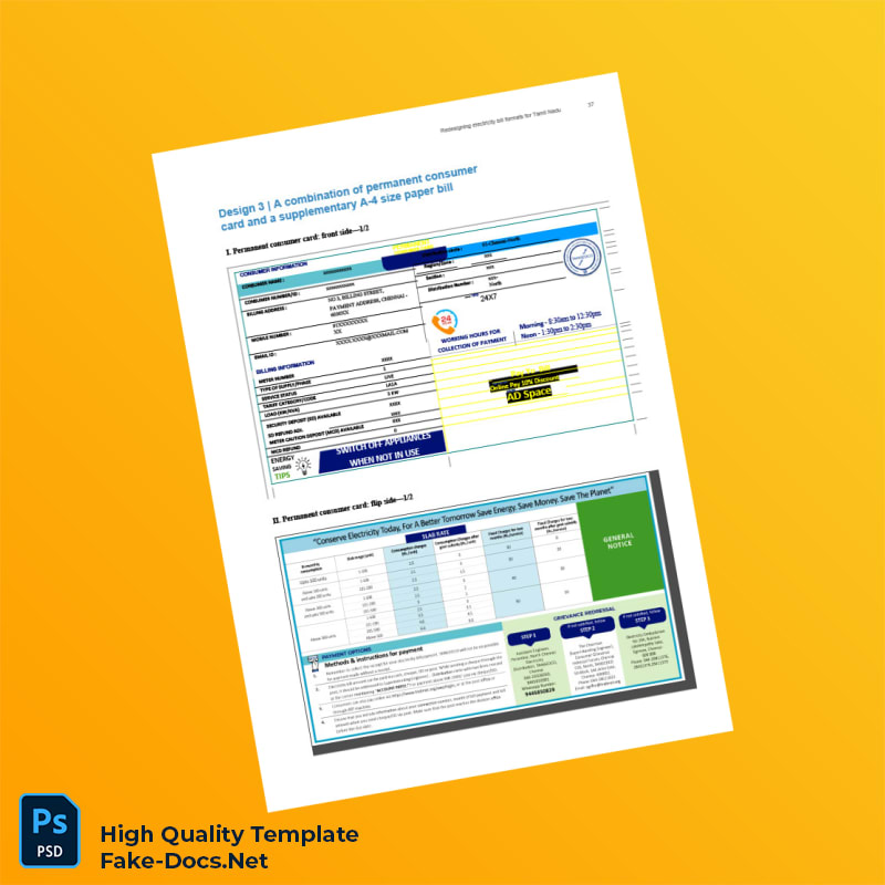 India Editable Electricity Bill Template in Word and PDF formats 6 page India Editable Electricity Bill Template in Word and PDF formats 6 page