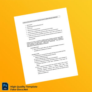 India Editable Identity and Address Proof Document Template in Word and PDF formats 2 page