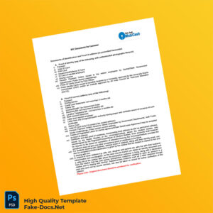 India Editable KYC Document Template in Word and PDF formats