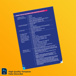 India Editable KYC Documents Template in Word and PDF formats