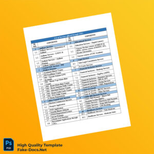 India Editable List of Services Offered Through CSCs Template in Word and PDF formats 2 page