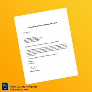 India Editable No Objection Certificate Template in Word and PDF formats