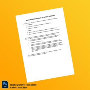 India Editable Proof Of Identity And Address Template in Word and PDF formats