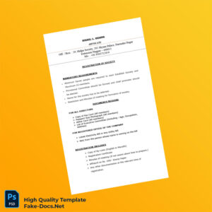 India Editable Society Registration Template in Word and PDF formats