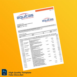 India Equitas Bank Statement Template in Word and PDF formats 8 page