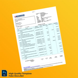India HDFC Bank Account Statement Template in Word and PDF formats 2 page