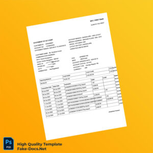 India IDFC FIRST Bank Statement Template in Word and PDF formats