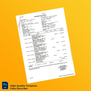 India Indian Bank Account Statement Template in Word and PDF formats