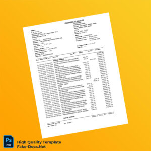 India Indian Bank Statement Template in Word and PDF formats 2 page