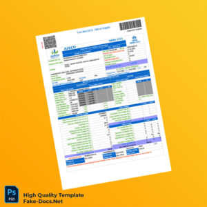 India JUSCO Editable Utility Bill Template in Word and PDF formats 2 page