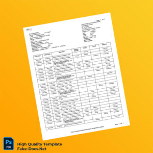 India Jharkhand Rajya Gramin Bank Bank Statement Template in Word and PDF formats 2 page