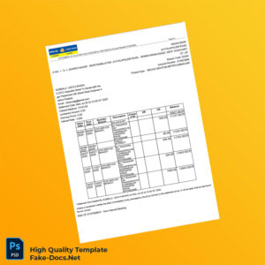 India SBCHQ-GEN-PUB-METRO_URBAN-INR Statement Template in Word and PDF formats