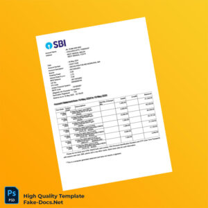 India SBIN Bank Statement Template in Word and PDF formats