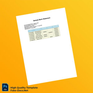 India Sample Bank Editable Bank Statement Template in Word and PDF formats India Sample Bank Editable Bank Statement Template in Word and PDF formats