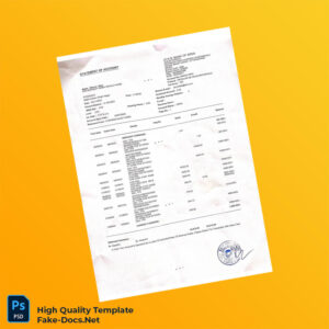 India Simran Bank Statement Template in Word and PDF formats 4 page