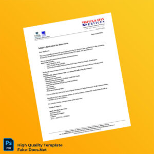 India Spick and Span Services Editable Interview Call Letter Template in Word and PDF formats