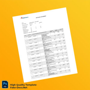 India UCO Bank Statement Template in Word and PDF formats 2 page