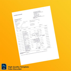 India Unknown Bank Statement Template in Word and PDF formats