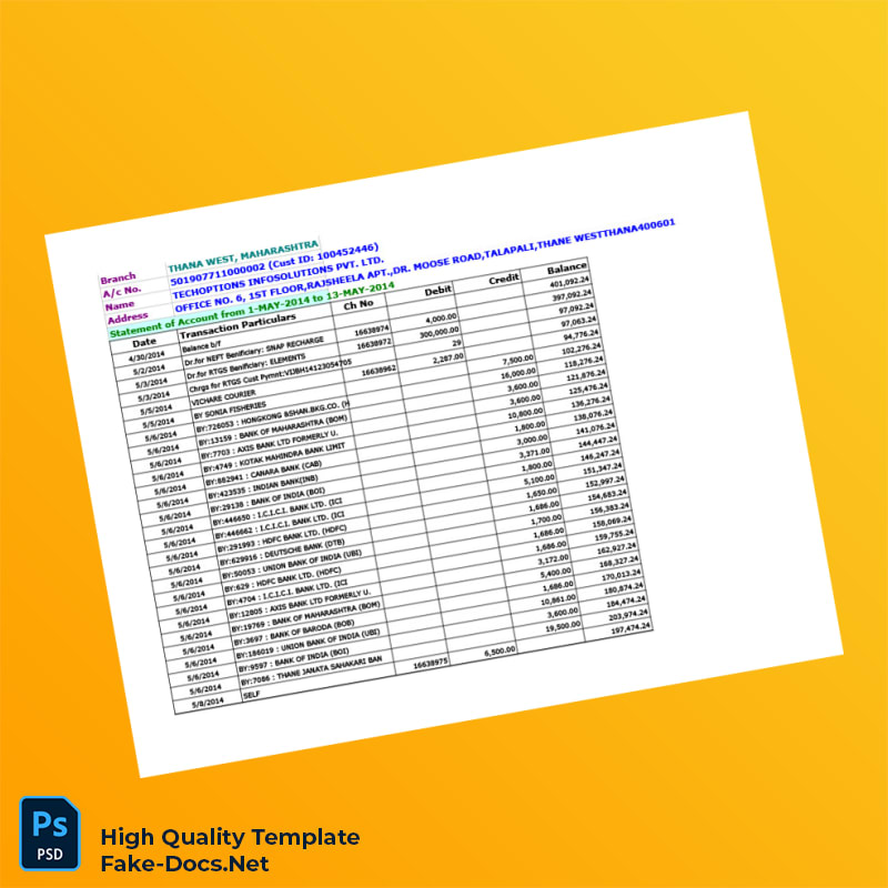 India Vijaya Bank Statement Template in Word and PDF formats 7 page India Vijaya Bank Statement Template in Word and PDF formats 7 page