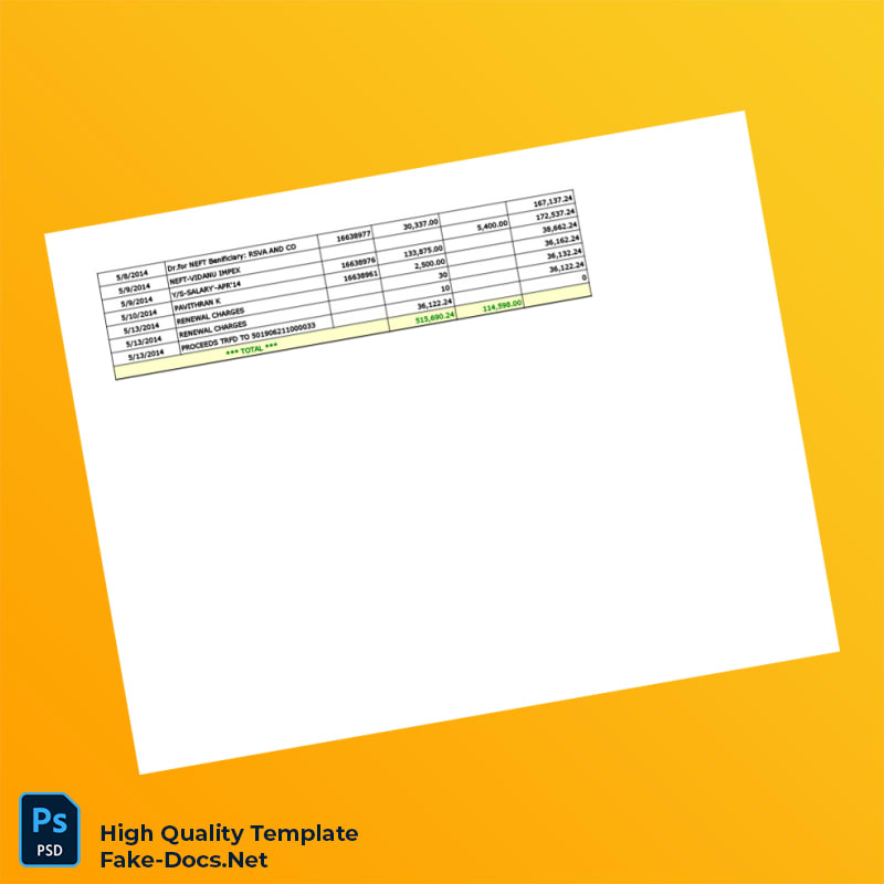 India Vijaya Bank Statement Template in Word and PDF formats 7 page India Vijaya Bank Statement Template in Word and PDF formats 7 page