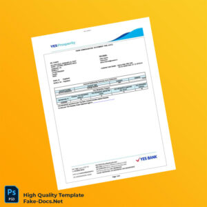 India Yes Bank Statement Template in Word and PDF formats 6 page