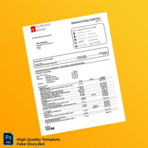 Indonesia Howard Bank Statement Template in Word and PDF formats 2 page