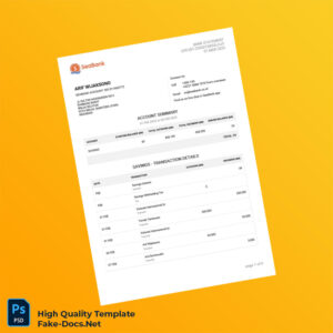 Indonesia Seabank Statement Template in Word and PDF formats 6 page