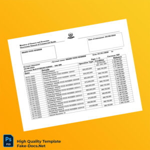 Iraq Bank Statement Template in Word and PDF formats 3 page