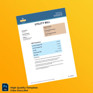 Italy Editable Utility Bill Template in Word and PDF formats Italy Editable Utility Bill Template in Word and PDF formats