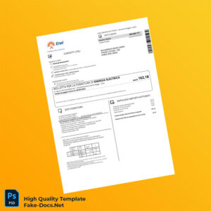 Italy Enel Editable Utility Bill Template in Word and PDF formats