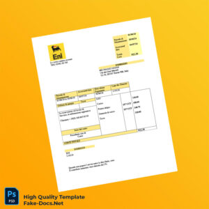 Italy Eni Editable Gas Bill Template in Word and PDF formats