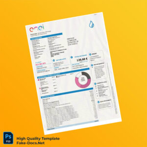 Italy Gas Provider Editable Utility Bill Template in Word and PDF formats