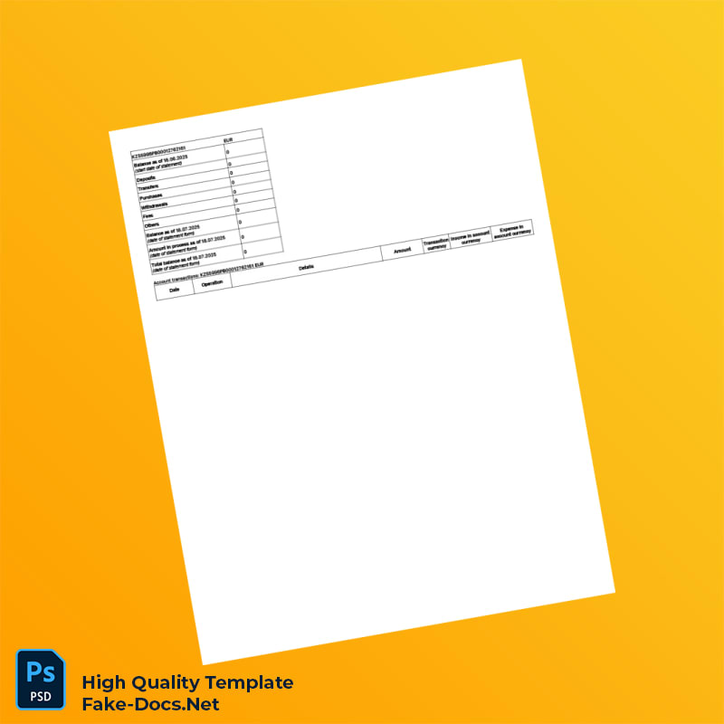 Kazakhstan Alatau City Bank Statement Template in Word and PDF formats 8 page Kazakhstan Alatau City Bank Statement Template in Word and PDF formats 8 page