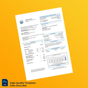 Kazakhstan Astana Su Arnasy Editable Utility Bill Template in Word and PDF formats 2 page
