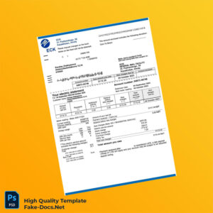 Kazakhstan ECK Editable Electricity Bill Template in Word and PDF formats