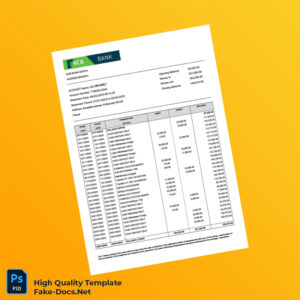 Kenya KCB Bank Bank Statement Template in Word and PDF formats