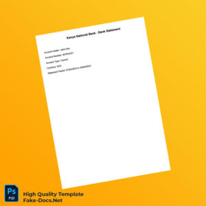 Kenya Kenya National Bank Bank Statement Template in Word and PDF formats 7 page