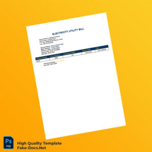 Kenya Kenya Power Lighting Company Editable Electricity Bill Template in Word and PDF formats