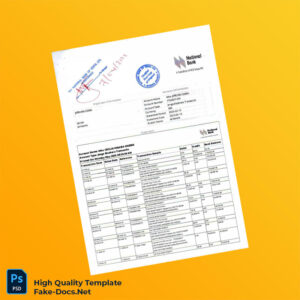 Kenya National Bank Statement Template in Word and PDF formats 3 page