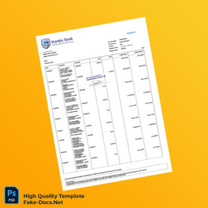 Kenya Stanbic Bank Statement Template in Word and PDF formats