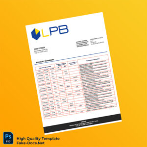 Latvia LPB Bank Statement Template in Word and PDF formats