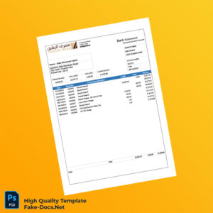 Libya YB Bank Statement Template in Word and PDF formats