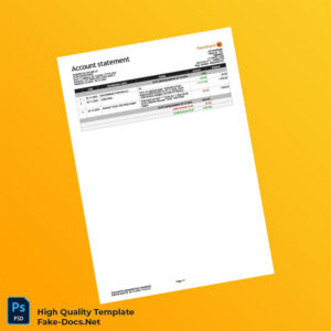 Lithuania Swedbank Bank Statement Template in Word and PDF formats