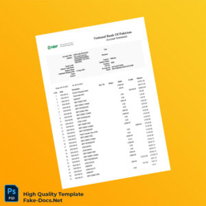 Malawi National Bank Statement Template in Word and PDF formats 7 page