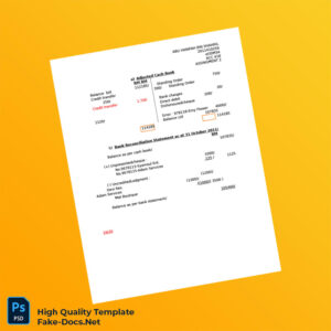 Malaysia Bank Reconciliation Statement Template in Word and PDF formats