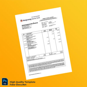 Malaysia Hong Leong Islamic Bank Statement Template in Word and PDF formats 3 page