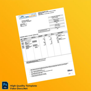 Malaysia Meamulat Bank Statement Template in Word and PDF formats
