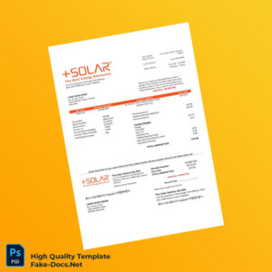 Malaysia Plus Solar Systems Sdn Bhd Editable Utility Bill Template in Word and PDF formats