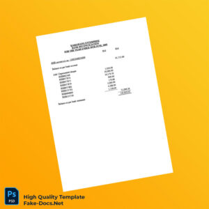 Malaysia RHB Bank Reconciliation Template in Word and PDF formats 2 page