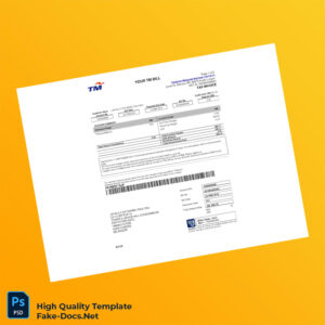 Malaysia Telekom Editable Utility Bill Template in Word and PDF formats
